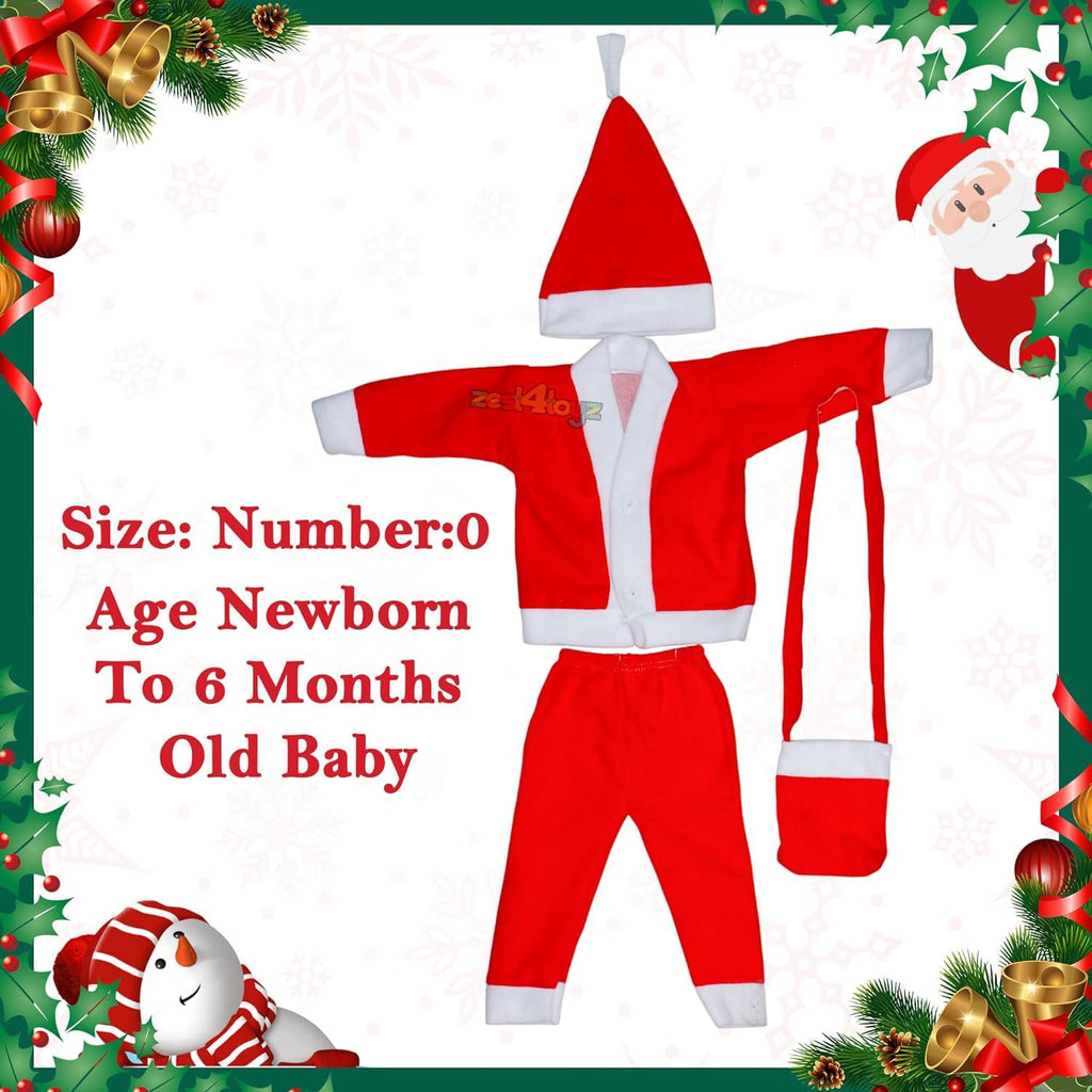Christmas Santa Claus Dress & Beard (Pack of 2) - For zero to 6 month babies