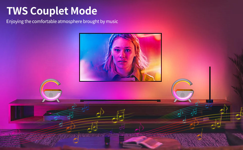 G-Shape LED Wireless Charging Speaker Lamp