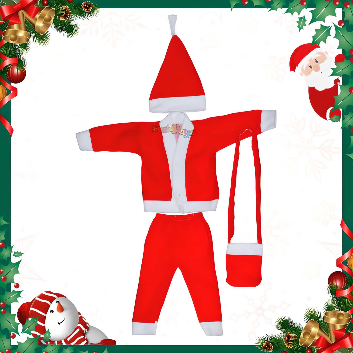 Christmas Santa Claus Dress & Beard (Pack of 2) - For zero to 6 month babies