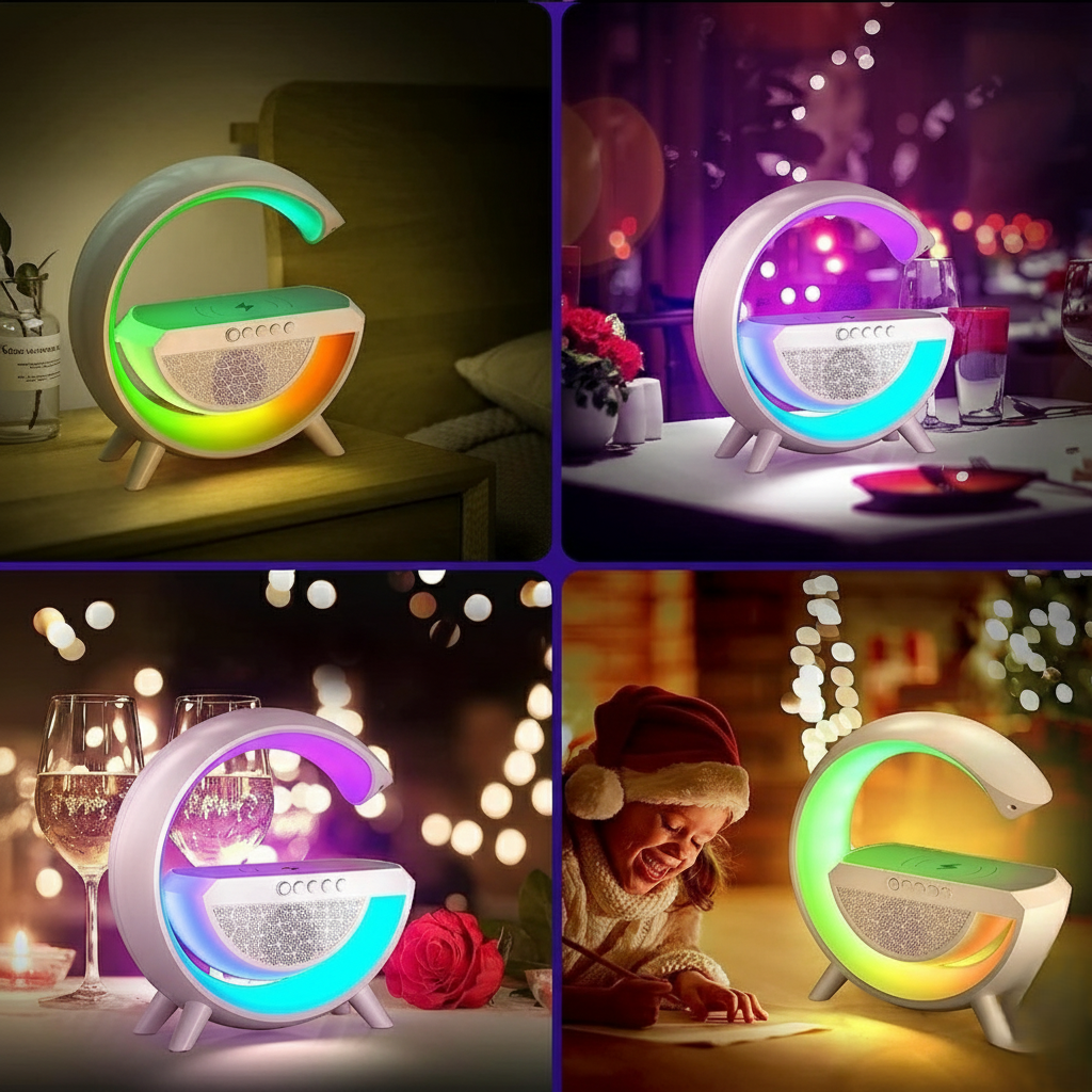 G-Shape LED Wireless Charging Speaker Lamp