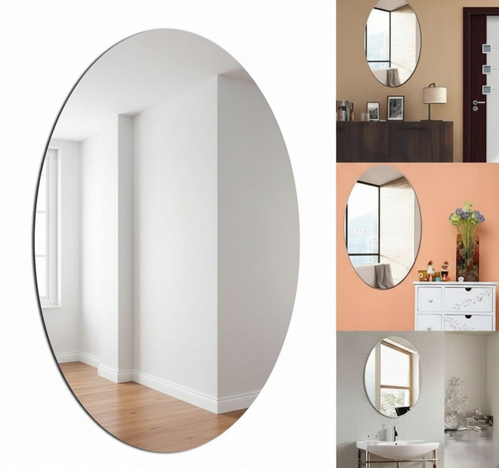 Combo of Oval Shape & Square Shape Mirror (Pack of 2)