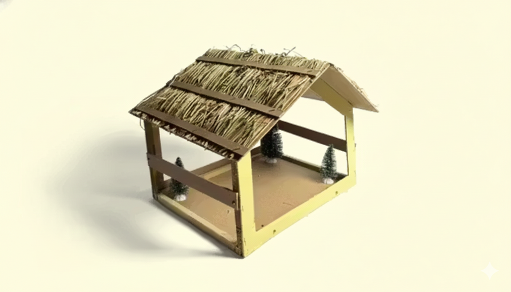 Handmade Wooden Nativity Crib