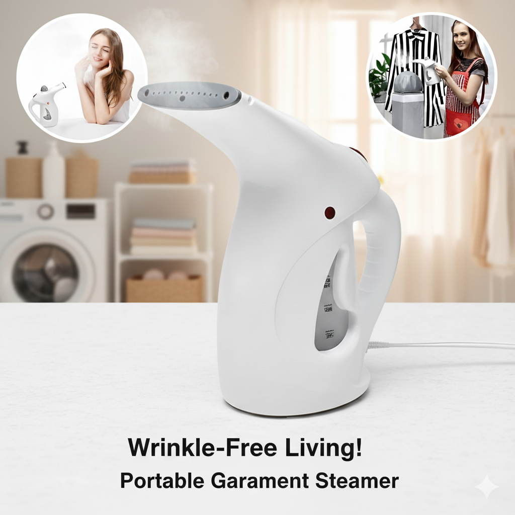 Portable Handheld Garment/Facial Vapor Steamer Iron Brush for Home and Travel Handy (Multicolour)