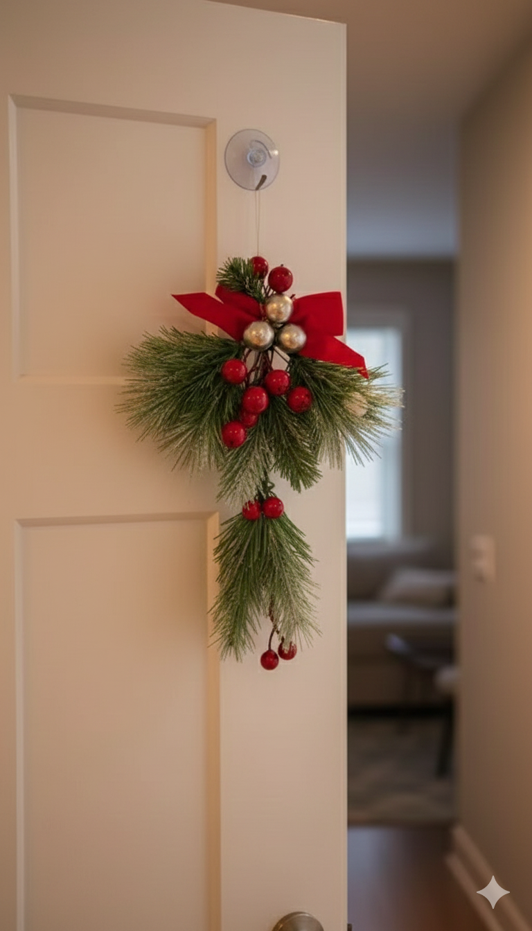 Red and Silver Berry Pine Christmas Hanging Decoration, Christmas Hanging Ornaments