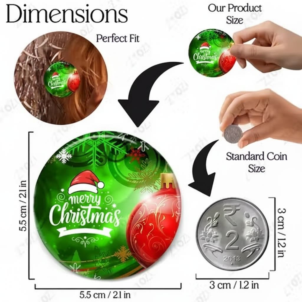 Christmas Badges for Christmas Party Celebration, Santa Christmas Badges for Kids & Adults - Festive Pin Christmas Badges Set (Pack Of 24)