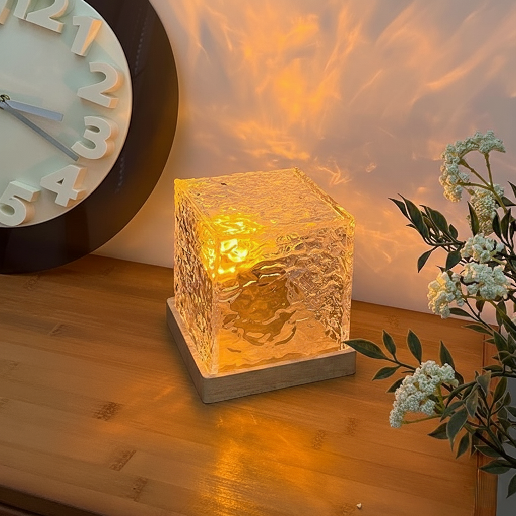 Rotating Water Ripple Night Light Aura Lamp