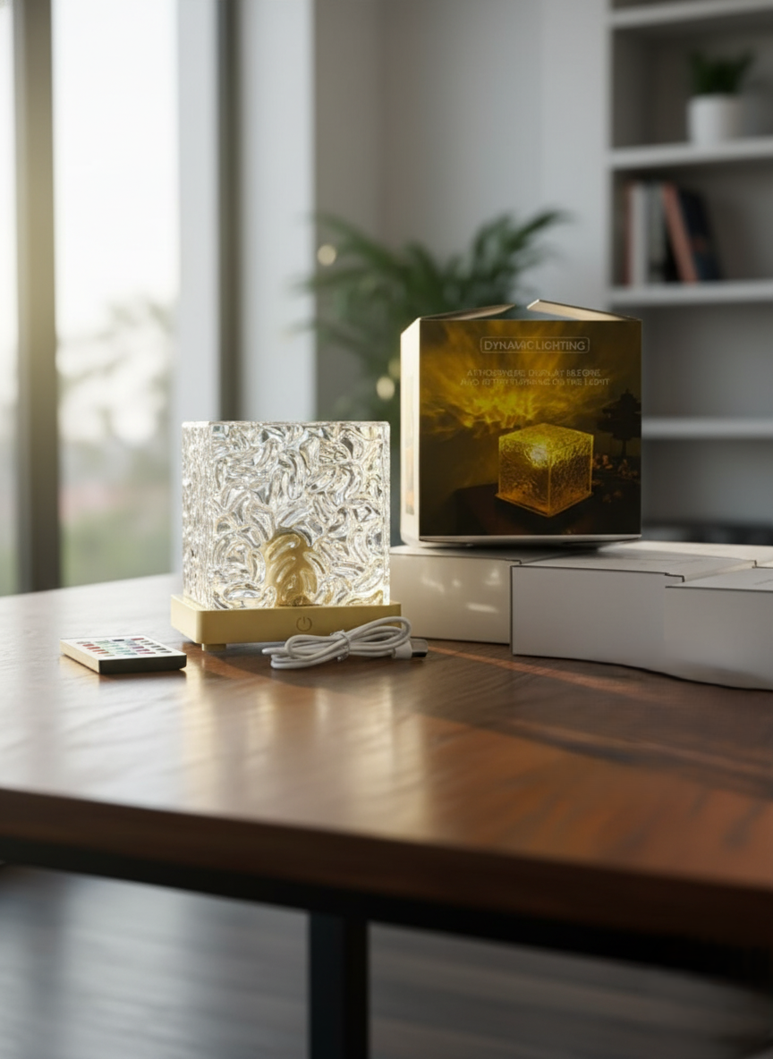 Rotating Water Ripple Night Light Aura Lamp