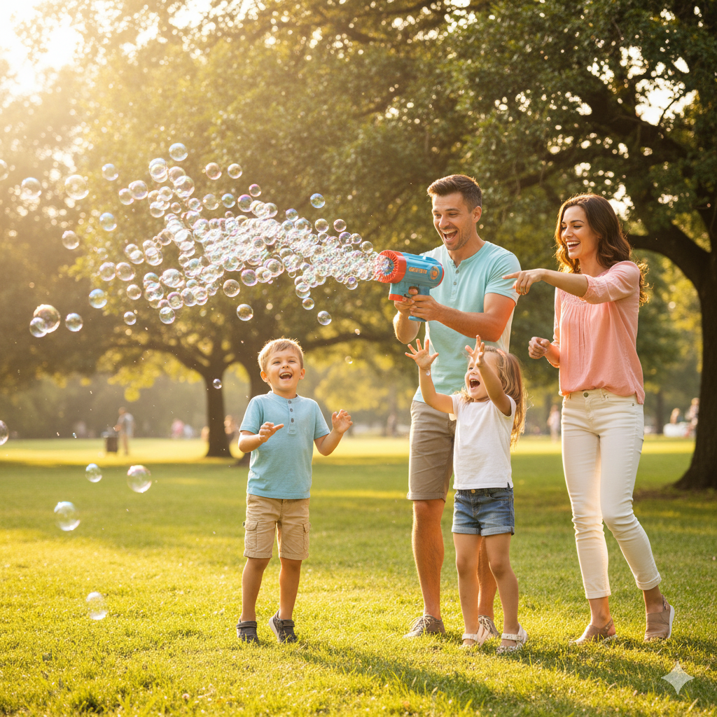 Bubble Gun Machine Kids Automatic Soap Based Bubble Blower