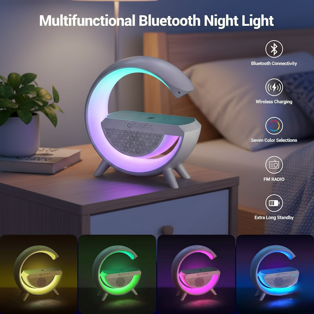 G-Shape LED Wireless Charging Speaker Lamp