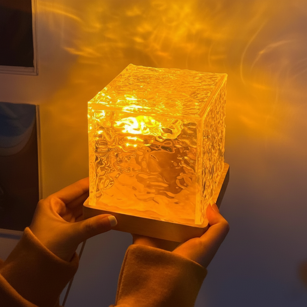 Rotating Water Ripple Night Light Aura Lamp