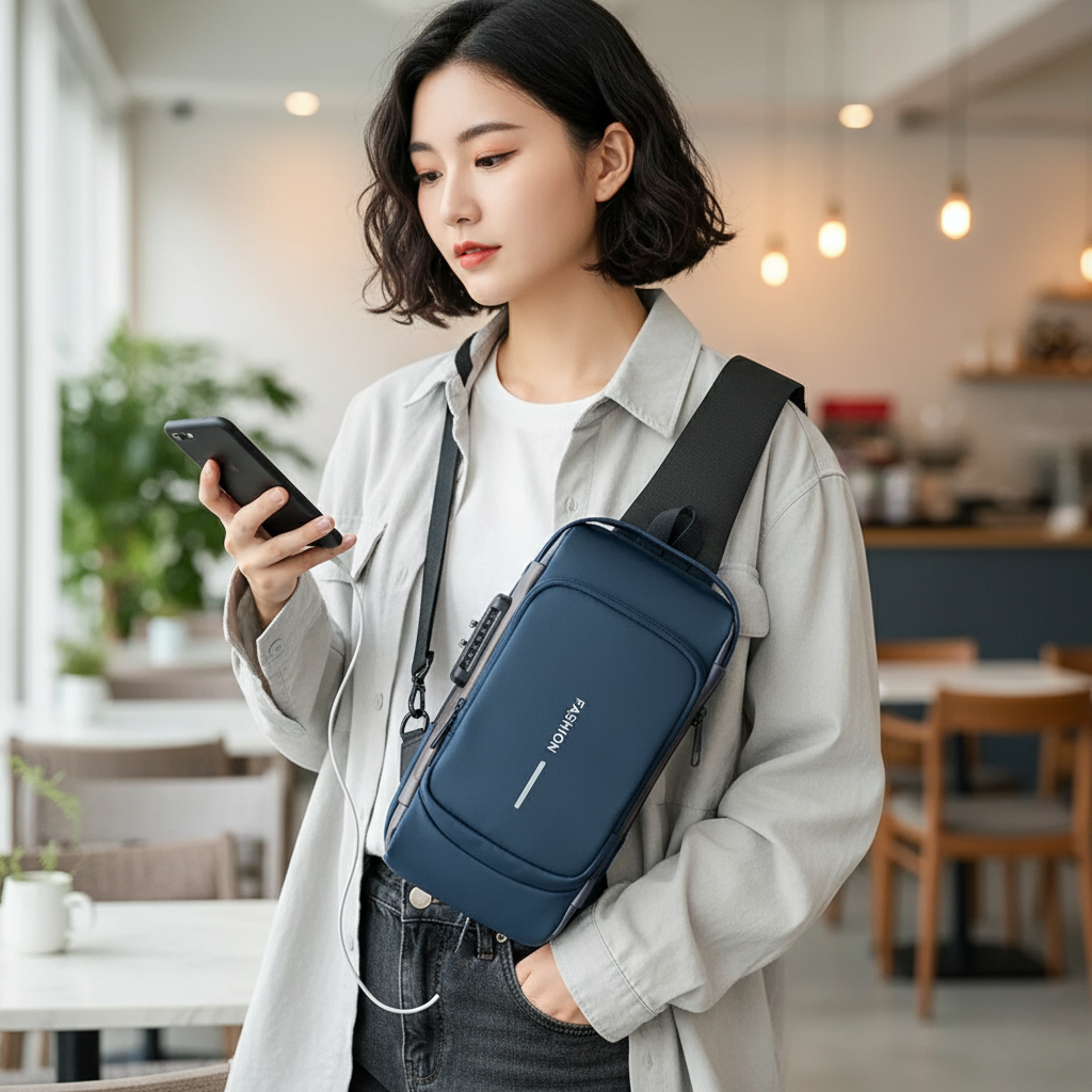Premium Sling Bag for Men & Women with USB Charging port