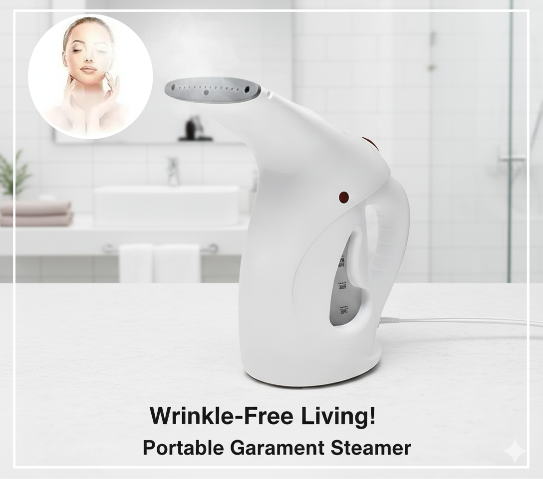 Portable Handheld Garment/Facial Vapor Steamer Iron Brush for Home and Travel Handy (Multicolour)