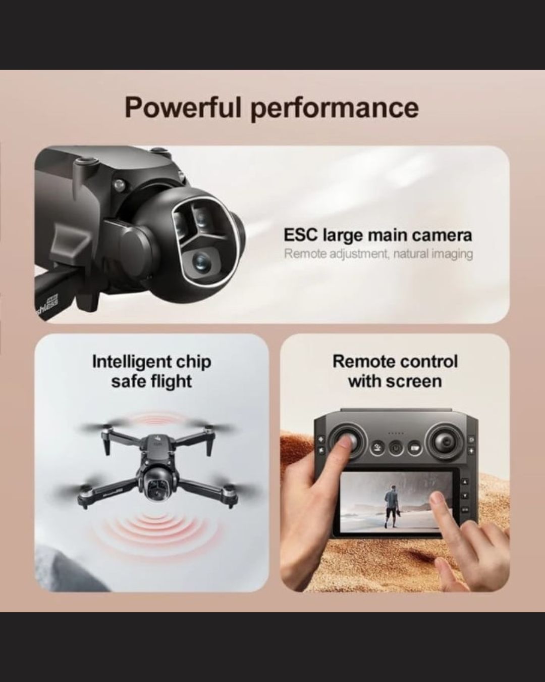 M7 Drone - Optical flow Duel Cammera Foldable Brushless FPV Drone with 4.3 inch Screen