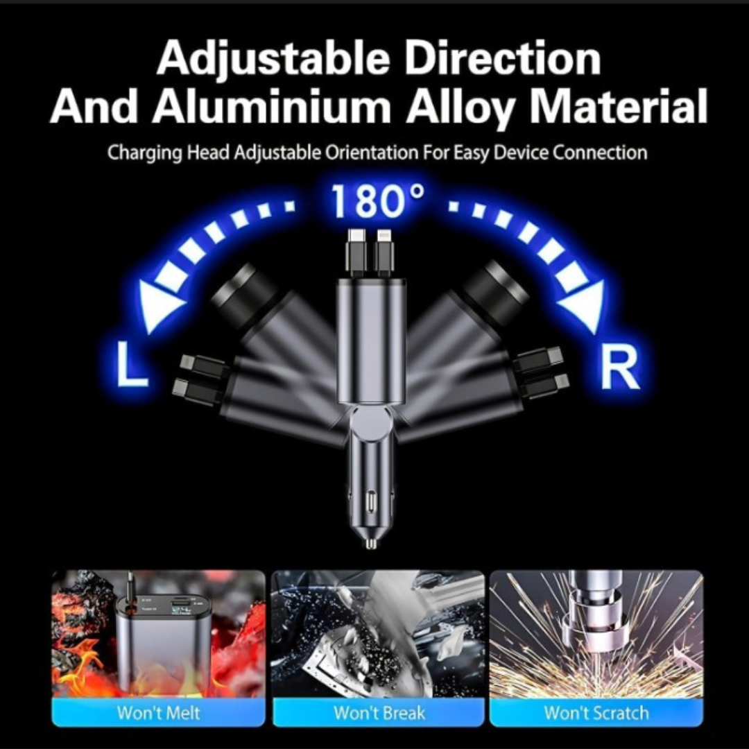 Premium 120W Fast Car Charger with FREE Solar Rotating Car Dashboard Air Freshener/Perfume Diffuser with perfume