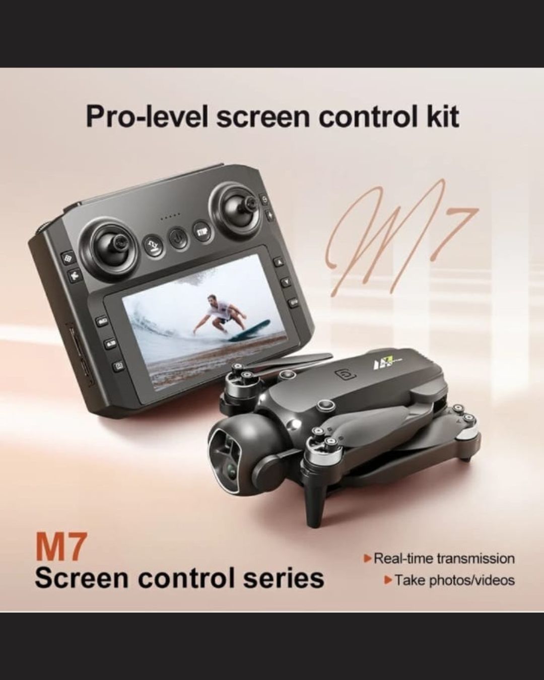M7 Drone - Optical flow Duel Cammera Foldable Brushless FPV Drone with 4.3 inch Screen