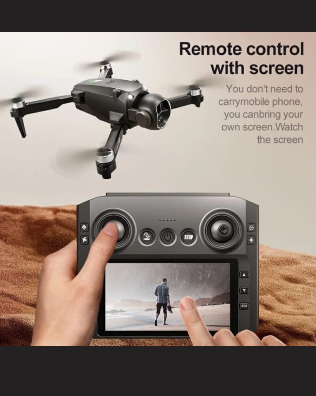 M7 Drone - Optical flow Duel Cammera Foldable Brushless FPV Drone with 4.3 inch Screen