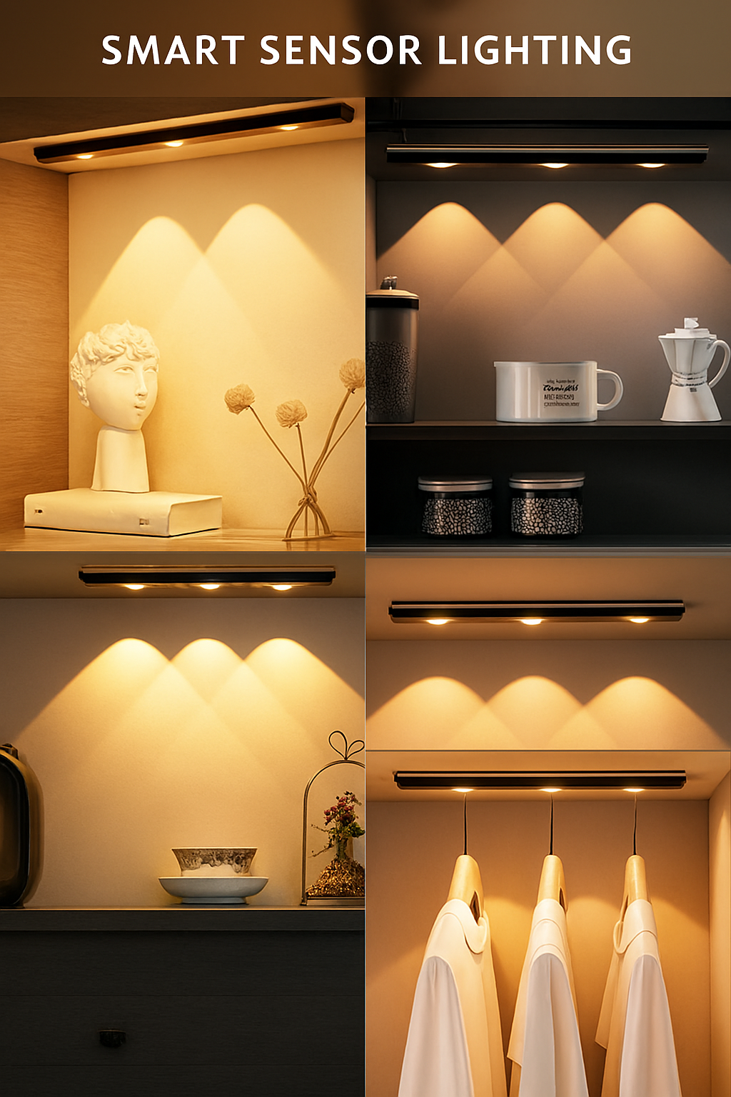 LED PIR Motion Sensor Cabinet light with USB Rechargeable