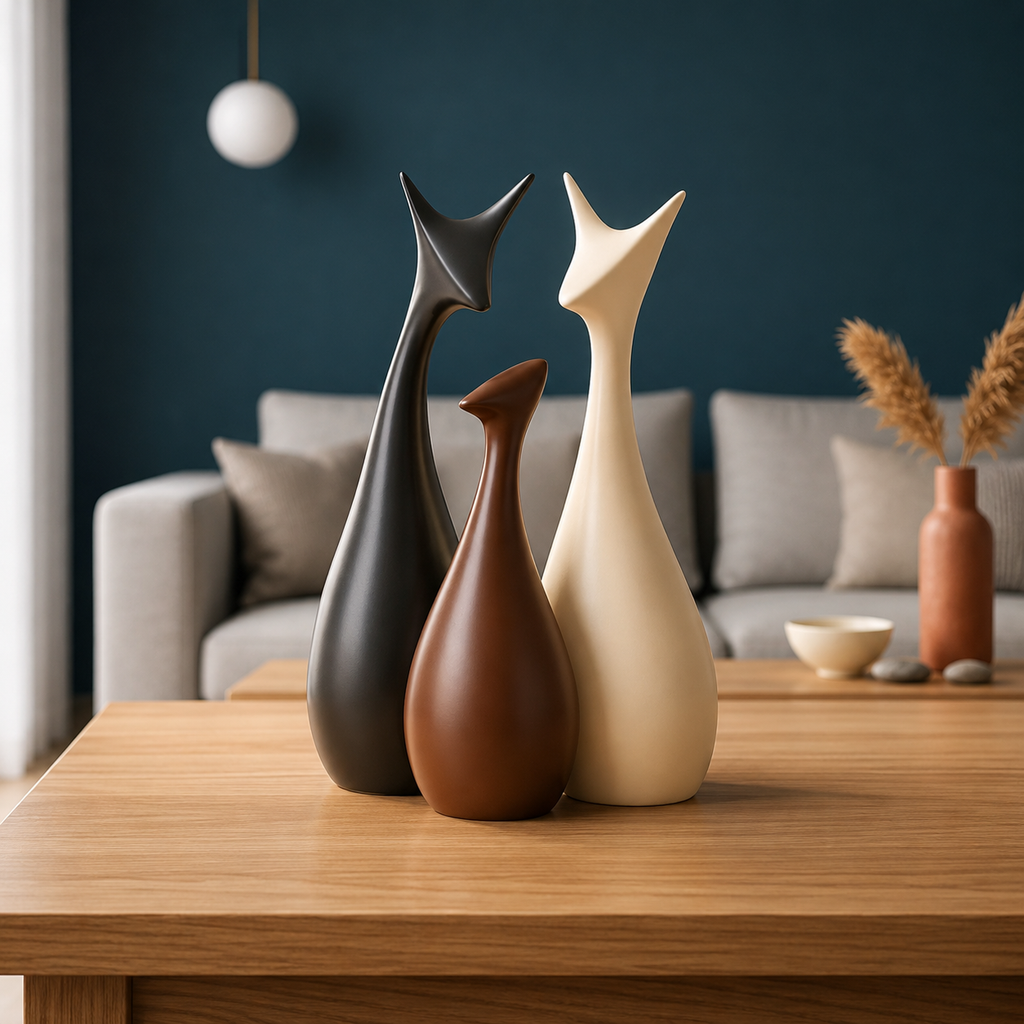 Elegant Ceramic Deer Family Set | Matte Finish Home Décor
