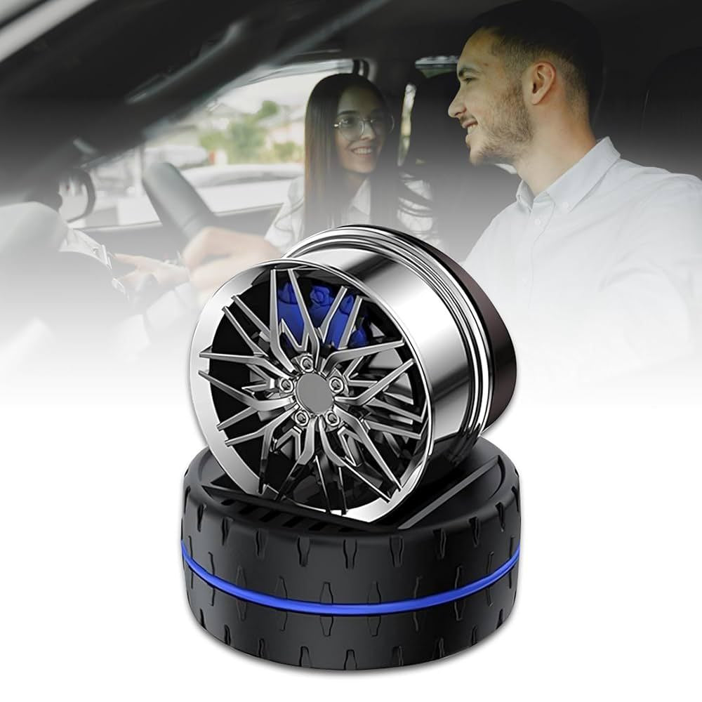 Premium 120W Fast Car Charger with FREE Solar Rotating Car Dashboard Air Freshener/Perfume Diffuser with perfume