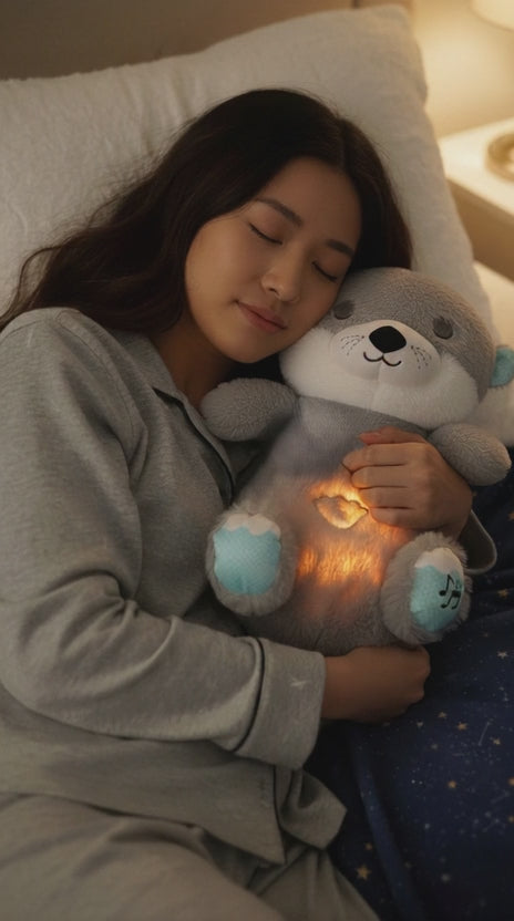 Breathing Teddy Bear with Soothing Music, Comfort Plush for Kids & Adults,