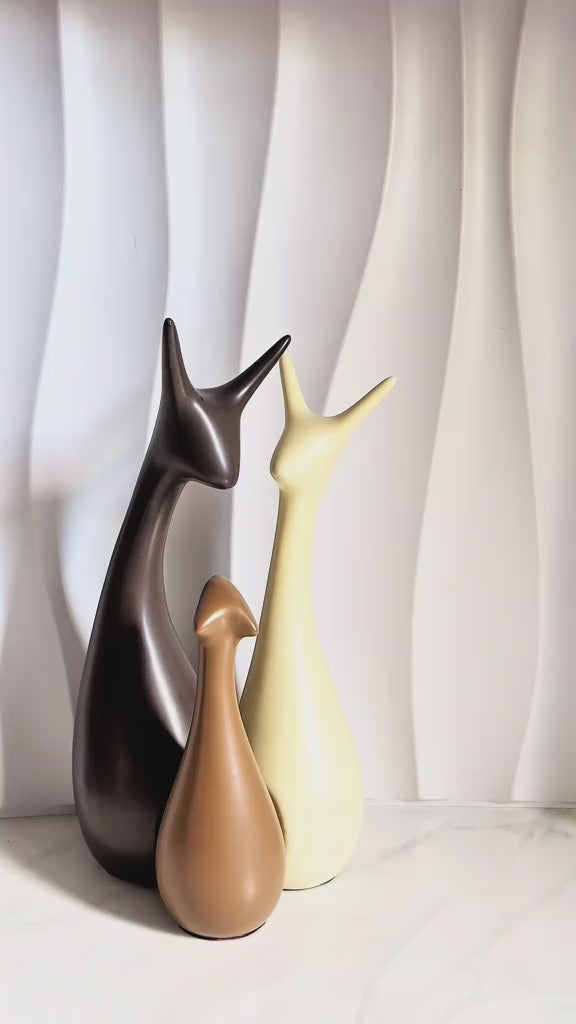 Elegant Ceramic Deer Family Set | Matte Finish Home Décor