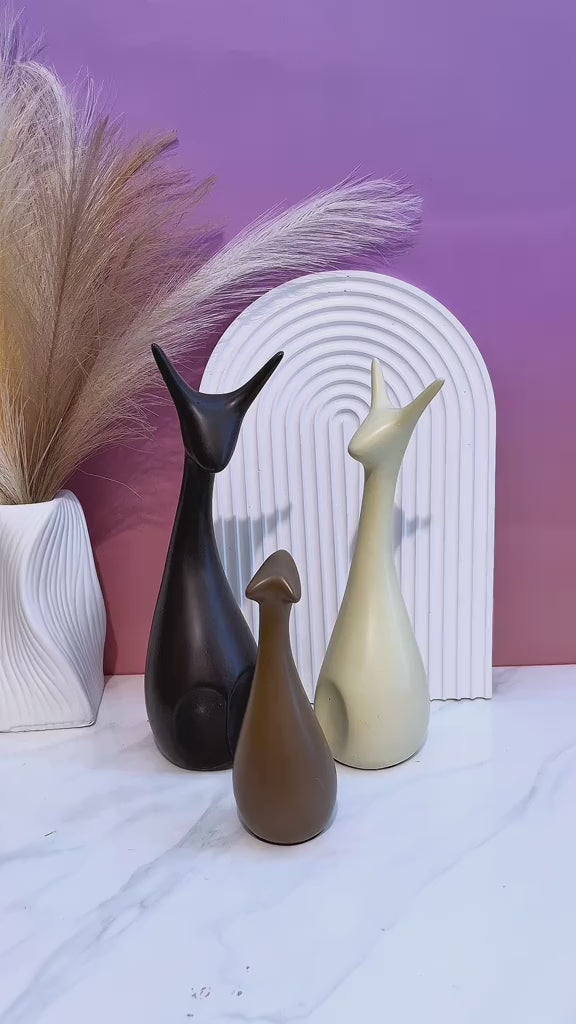 Elegant Ceramic Deer Family Set | Matte Finish Home Décor