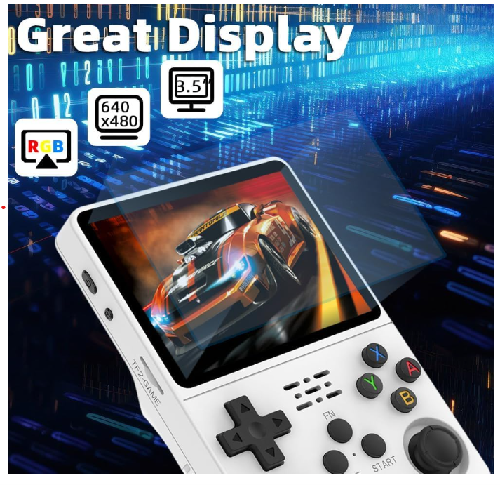 R36S Retro Handheld Game Console With 64G 3.5 Inch IPS Screen Built-In 20000+ Classic Games Open Source Linux System Portable Pocket Video Player With 3200Mah Batter