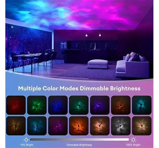 Rotating Water Ripple Night Light Aura Lamp